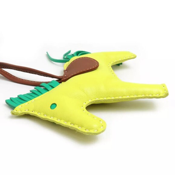 Auth HERMES Rodeo MM Bag Charm Yellow/Green/Brown Agneau Milo - e59863g - Picture 3 of 7